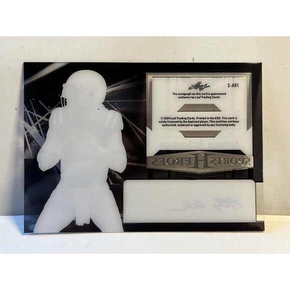 Anthony Richardson Leaf Sports Heroes Scenography Auto Rare  Anthony Richardson Leaf Sports Heroes Scenography  Auto Rare #7/10 Football Card